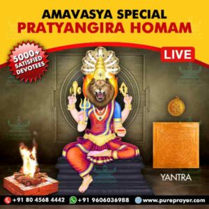 Participate in Amavasya Special Pratyangira Homam Online in Kumbakonam on 2nd October, 2024 seeking removal of obstacles, relief from debts, and protection from negative forces