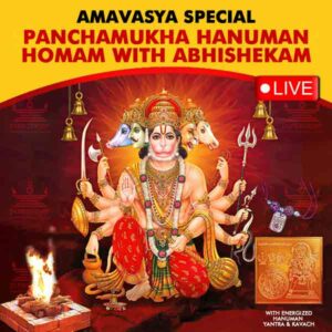 Participate in Amavasya Special Pancha Mukha Hanuman Homam+Abhishekam Online at Kumbakonam, Tamil Nadu on 1st November, 2024 seeking health, welfare, peace and harmony for your family