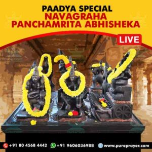 Participate in Paadyami Vishesha Navagraha Panchamrita Abhisheka Puja Online in Udupi on 31st December, 2024 seeking the grace of all the Nine Celestial Planets, good health, longevity, career, jobs, prosperity and wealth