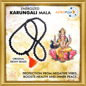 Order Online Energized Karungali Maala, worshipped at Murugan/Skanda Sannidhi at Kumbakonam for addressing Graha Dosh, attract positive vibes, get clarity in thoughts