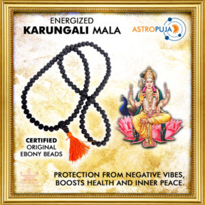 Order Online Energized Karungali Maala, worshipped at Murugan/Skanda Sannidhi at Kumbakonam for addressing Graha Dosh, attract positive vibes, get clarity in thoughts