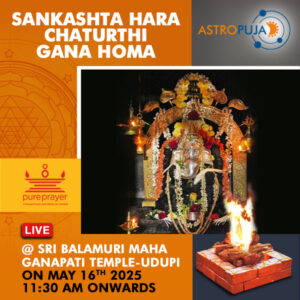 Remove obstacles with Sankashti Ganapati Homam, participate online at Maha Ganapati Temple, Udupi, on 16th May, 2025, for divine blessings, health and wealth