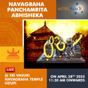 Participate in Paadyami Vishesha Navagraha Panchamrita Abhisheka Puja Online in Udupi on 28th April, 2025 seeking the grace of all the Nine Celestial Planets, good health, longevity, career, jobs, prosperity and wealth